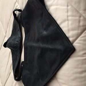 Black leather face mask and neck warmer